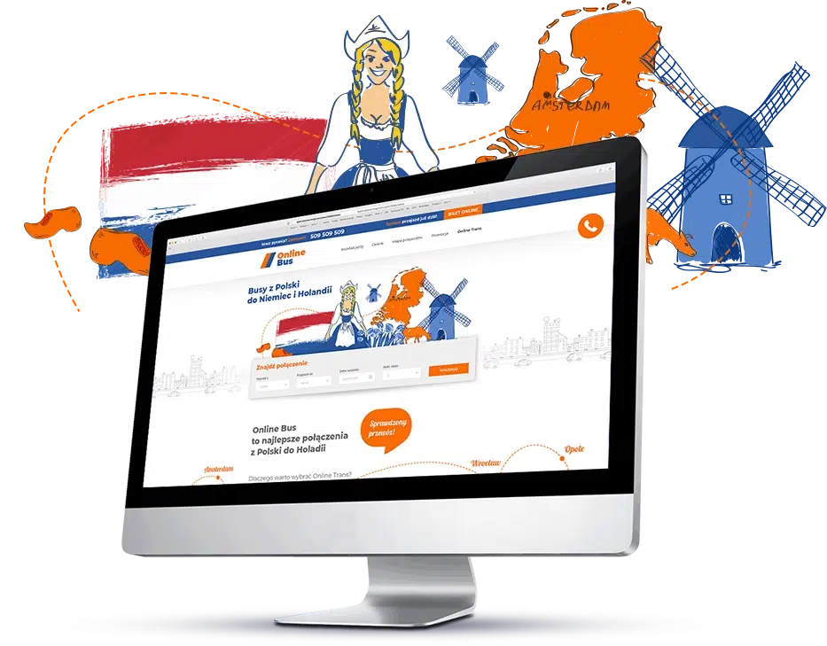 Strona internetowa dla przewozów Polska-Holandia